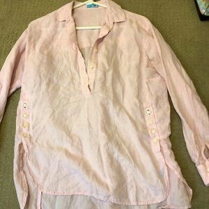 J McLaughlin pink linen shirt